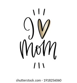 I love mom Mother’s day vector design with gold circle background. Suitable for greeting card, gift decoration, iron on or sublimation print.