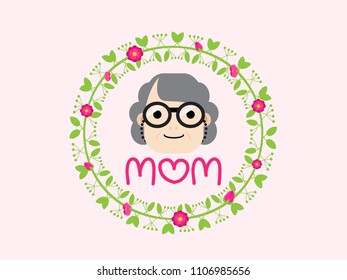 I love mom with flowers frame