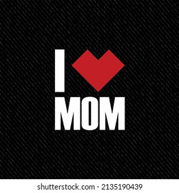 Love Mom Font Type Heart Sign Stock Vector (Royalty Free) 2135190439 ...