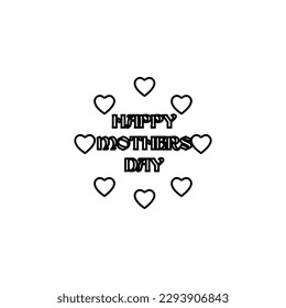 I love mom icon, Mother's Day, vector illustration