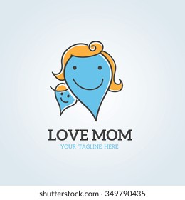 Love mom logo template