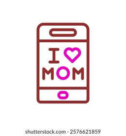 I Love Mom message on phone for Mothers day event