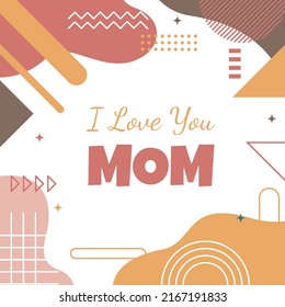 Love Mom Mother Day Square Gift Card Memphis Style