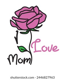 I love mom pattern, mothers day pattern texture vector illustration