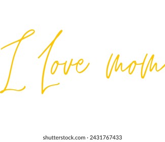 Me encanta el diseño de vector de texto de mamá aislado en fondo blanco