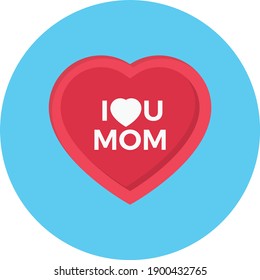 love MOM vector flat colour icon