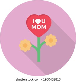 icono de amor MOM vector de color plano