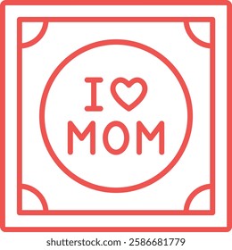 I Love Mom vector icon. Can be used for printing, mobile and web applications.