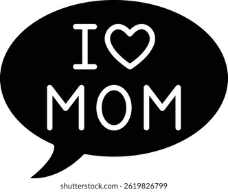 I Love Mom vector icon. Can be used for printing, mobile and web applications.