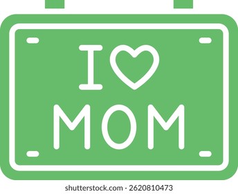 I Love Mom vector icon. Can be used for printing, mobile and web applications.