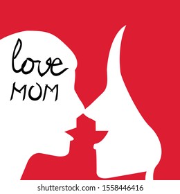 love mom vektor ilustration. negative space
