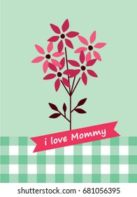 i love mommy with flower bouquet vector