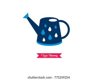 i love mommy greeting card with watering can graphic vector