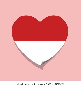 I love Monaco flag heart vector illustration