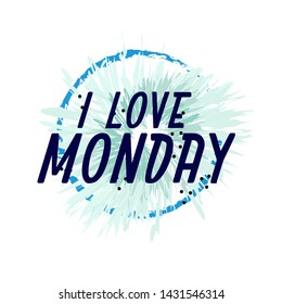 i love monday, beautiful greeting card background or banner with frozen theme. design illustration