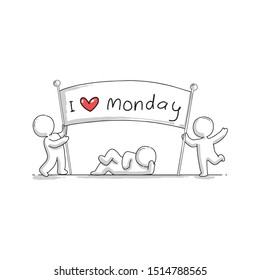 i love monday hand drawn
