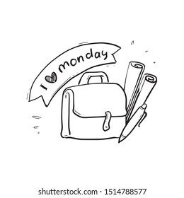 i love monday hand drawn