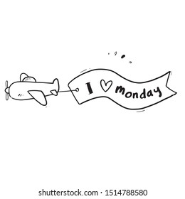 i love monday hand drawn