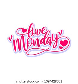 love monday lettering typography design