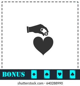 Love for money icon flat. Simple vector symbol and bonus icon