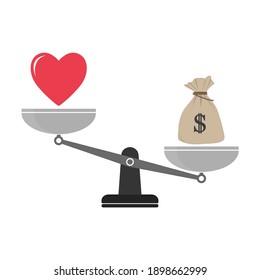 El amor es dinero en gráficos vectoriales a escala