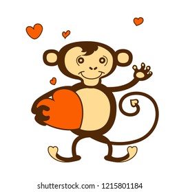 Love Monkey with hearts.