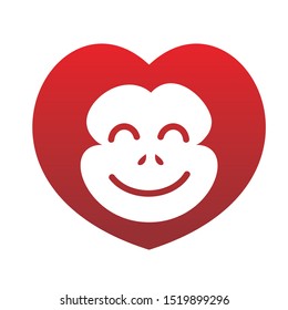 love monkey logo icon design vector