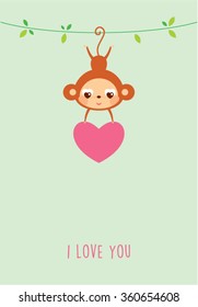 love monkey valentine card