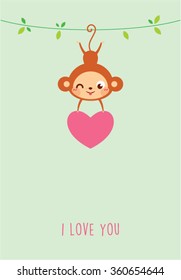 love monkey valentine card