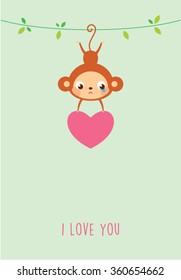 love monkey valentine card