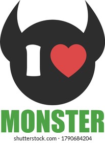 I love monster t-shirt design white background vector art and illustration
