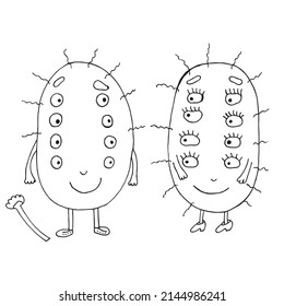 Love monsters. Funny monsters. vector illustration. Comics. Coloring for children and adults. Cartoon.