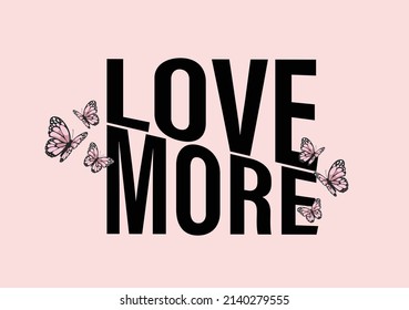 love more butterfly hand draw design 