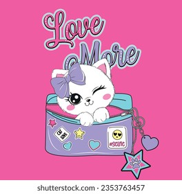 LOVE MORE CAT CUTE STAR GIRL