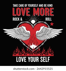 Love more rock n roll prints. Metal night Rock and roll t-shirt design. vintage retro graphics. Long live Rock and roll vintage graphic design.