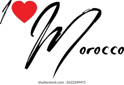 I Love Morocco Nom Country En Grunge Typographie Texte