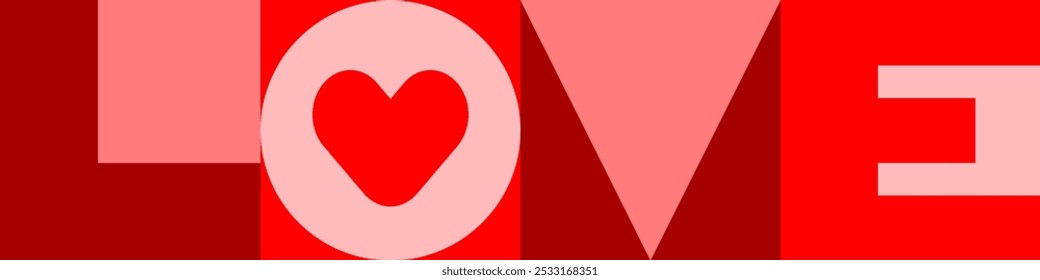 Texto del Vector del mosaico del AMOR, tarjeta del día de San Valentín, Plantilla de saludos de la boda, maqueta del cartel del día de la madre feliz, publicación positiva de las redes sociales