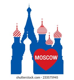 I love moscow, Moscow symbol - Saint Basil's Cathedral, Russia