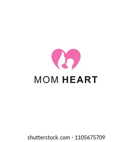 love mother baby logo design vector illustration template