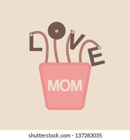 Love Mother Greeting Card Vector