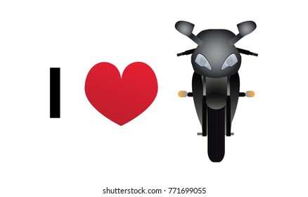 I love motorbike vector icon