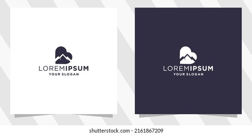 love mountain logo design template