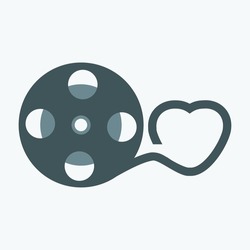 Love Movie Reel With Hearts