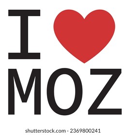 I love Mozambique typography vector