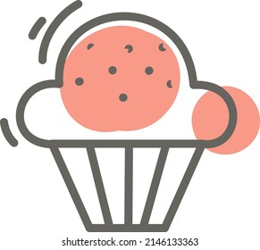 Love muffin, illustration, vector on a white background.