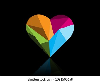 Love Multi color Logo Design Template Vector EPS