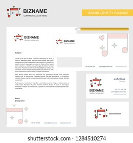 Love Music Business Letterhead, Envelope and visiting Card Design vector template