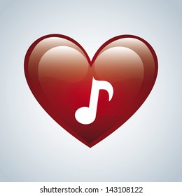 i love music design over blue background vector illustration