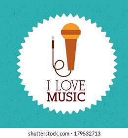 love music design over blue background vector illustration  