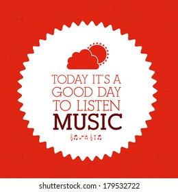love music design over  red background vector illustration  